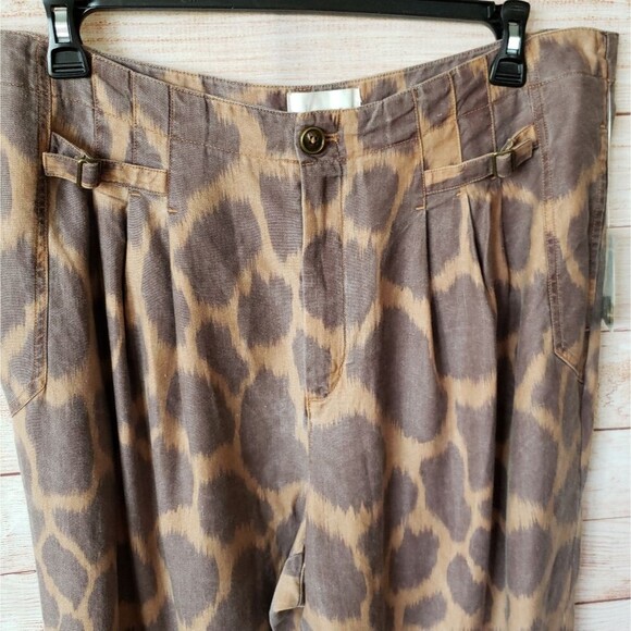 Anthro Tamarind Trouser Jogger/Lounge Giraffe Animal Print Brown Size 18W - Picture 3 of 16